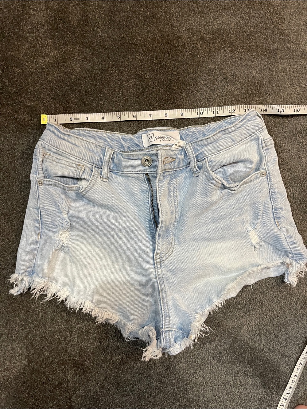 Light Wash Distressed Denim Cutoff Shorts by Generations
